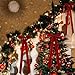 Yuxung 6 Pcs Large Velvet Christmas Bow 10'' x 33'' Pre Tied Velvet Ribbon Bows Wired Christmas Tree Topper for Xmas Garland Home Door Outdoor Decorations(Red)
