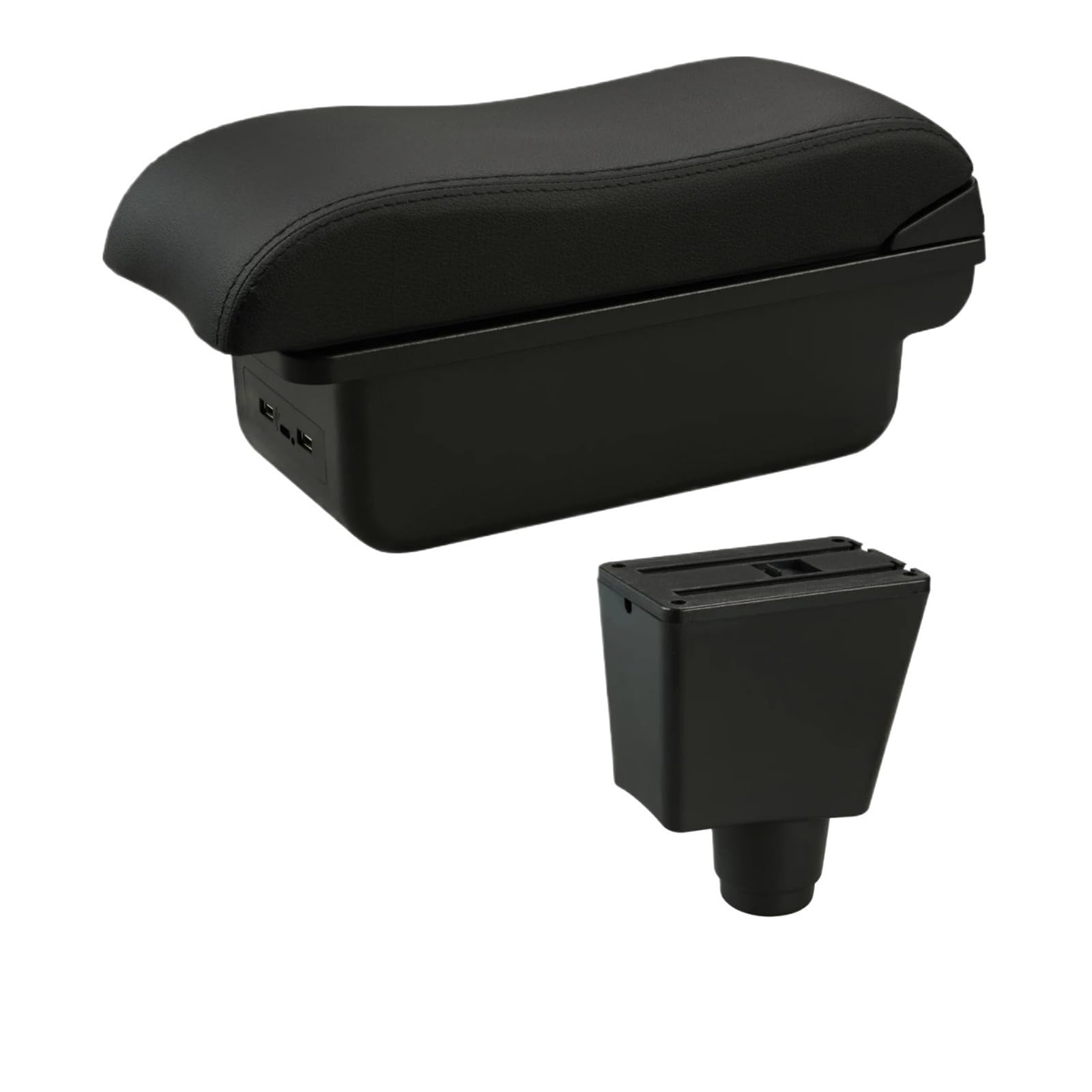 Ggwqoops Car Armrests For Logan For Sandero II 2 Armrest Box Car Interior Retrofit Accessories Storage Armrest Box(C2 Black Line USB)