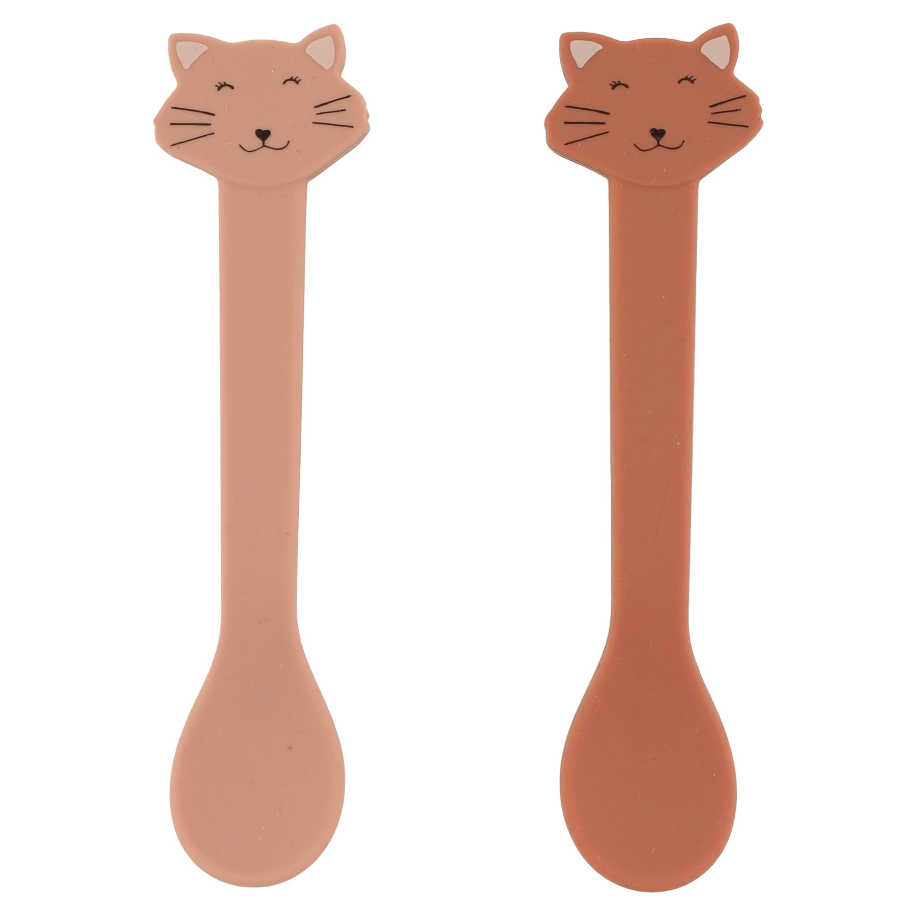 Trixie Silicone Spoon 2-Pack - Mrs. Cat | Baby Feeding Spoon Set | BPA-Free, Soft Silicone Spoons for Toddlers | Dishwasher Safe
