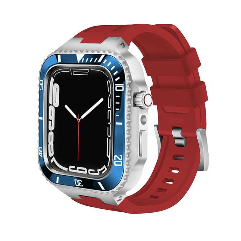 Kit de luxe Mod 44 mm pour Apple Watch Band 45 mm boîtier acier Agate