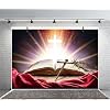 AOFOTO 7x5ft Cross Backdrop Christian Church Decorations Bible Holy Light Jesus Christ God Bless Christianity Easter Party Supplies Banner Thorns Crucifix Sanctuary Biblical Backdrop Photo Props