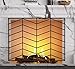 Fire Beauty Single Panel Handcrafted Wrought Iron Mesh Chevron Fireplace Screen, Fire Spark Guard for Living Room, Bedroom Decor(Sanded Black)