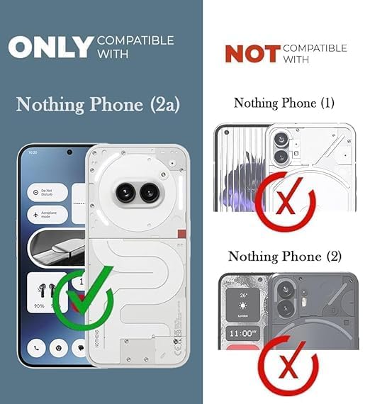 Image of Jkobi Lifetime Anti-Yellow MagSafe Compatible Clear Back Cover Case for Nothing Phone 2A 5G (Sleek Hard Crystal | Shockproof and Camera Protection)