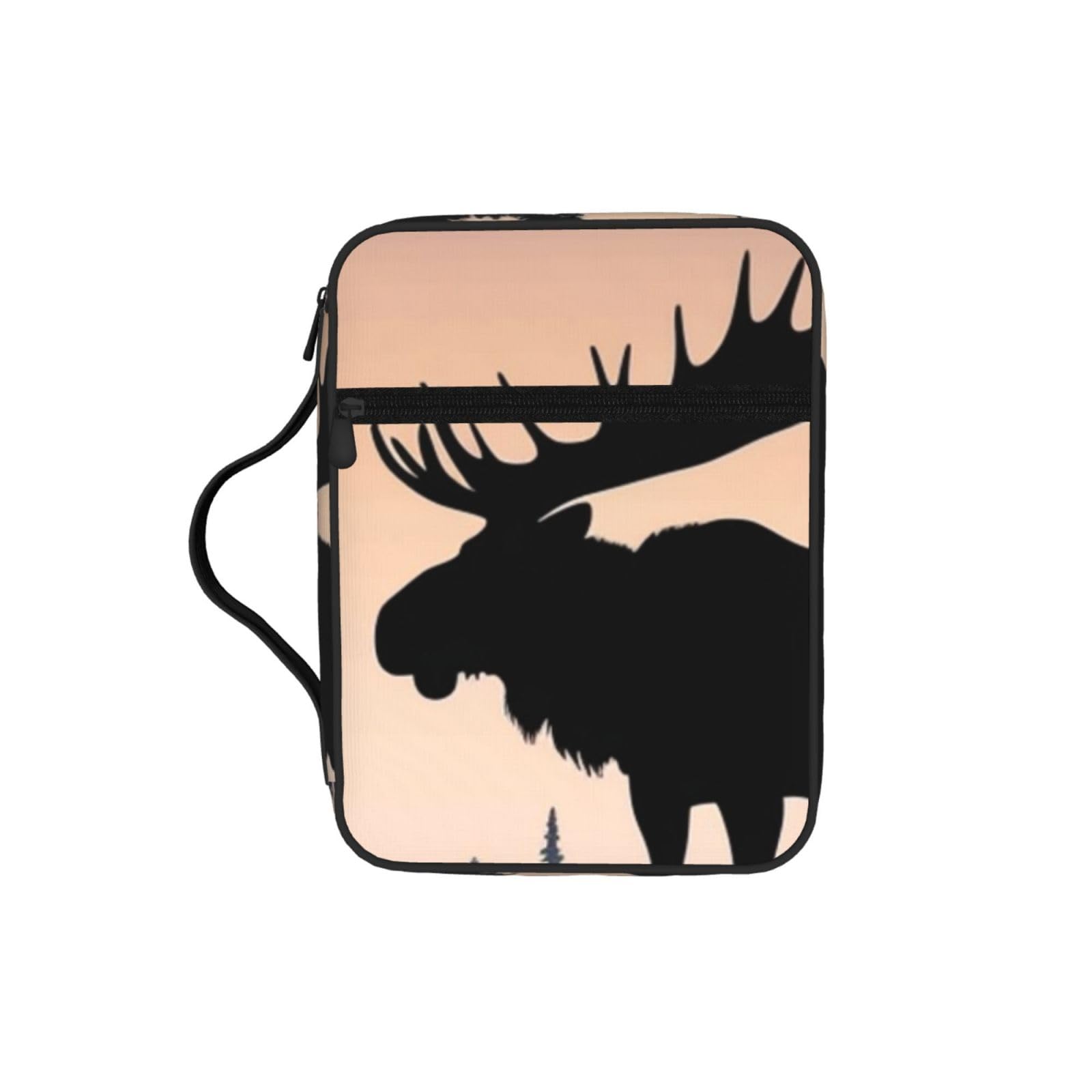 Moose Mountain Pine Tree Wilderness Bible Cover Case Waterproof Bible Bag With Handle Organizer Storage Book Cover For Bible Study