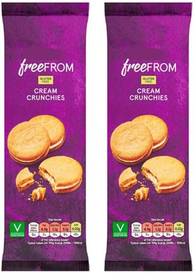 FreeFROM Cream Crunchies Biscuits, Gluten Free, Vegetarian, 180g, Pack of 2