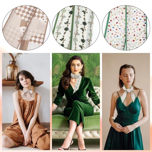 6Pcs Bag Scarf Purse Scarf for Handbags, Skinny Hair Neck Scarves for Girls Women, Silk Feeling Handle Ribbon Scarf Lightweight Neckerchief for Package Band Fashion Accessories Gifts4