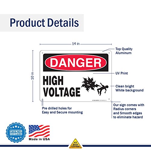 USA WARNING看板 PRINTHUBS Danger High Voltage Safety & Warning Sign Board For Home