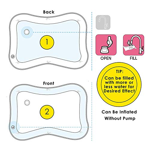 WeTest Inflatable Tummy Time Water Play Mat for Infants Toddlers, Premium Tummy Time Baby Water Mat,Fun Time Play Activity Your Baby\'s Stimulation Growth -Shark