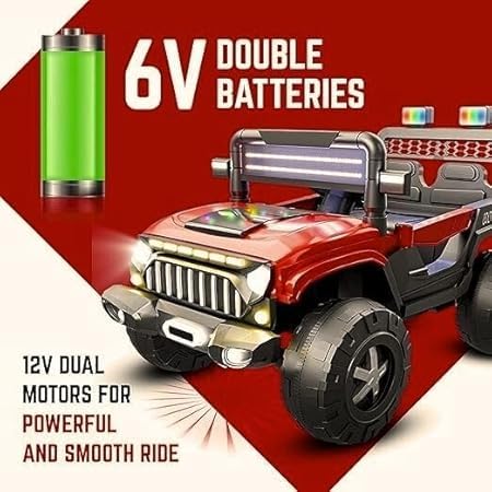 Image of Kawaii Kids Battery Operated Car for Kids, Electric Ride-On SUV with Parent Remote Control, USB, Bluetooth, LED Windshield Lights, Rechargeable Battery, Kids Ride-On Car for Boys & Girls Age 1-5 Years