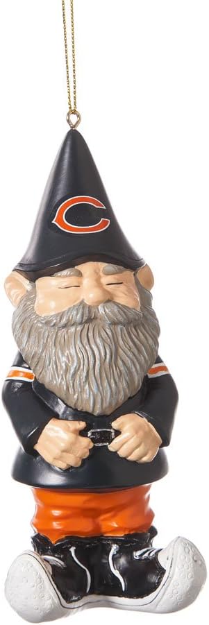 Team Sports America NFL Chicago Bears Garden Gnome Christmas Ornament, Small, Multicolored