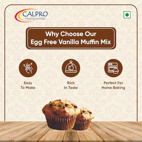 Image of Egg Free Vanilla Muffin Mix: Instant Premix for Baking | Richness In Mouth, Soft And Favourite, Buttery Flavour ! Melt-In-Mouth -100% Vegetarian ! Muffin 450G