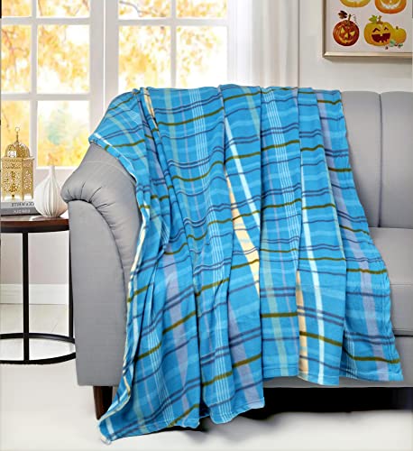 Image of VAS COLLECTION - 300 TC All Season Solid /Plain Lightweight Polar Fleece Double Bed Blanket (230 x 230 cm - All Blue, Breathable)