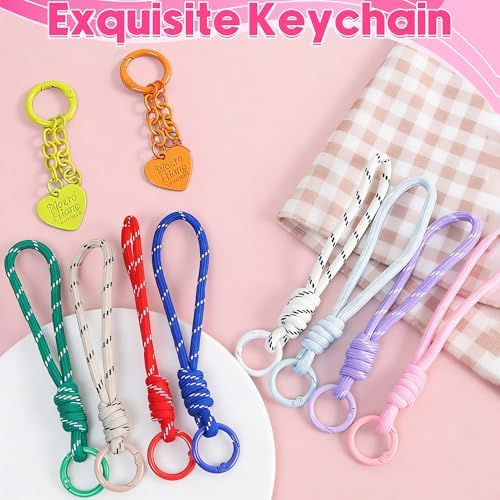 100 Pcs Round Carabiner Keychain Rings Bulk-10 Colors Metal Key Ring Clips Spring O Rings for DIY Keychain Making Supplies, Purse Bag Charms, Lanyard, Crafts (0.9 Inch, Assorted Colors) — 사진 6
