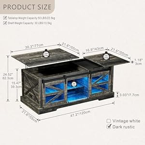 Farmhousecoffeetablelifttopcoffeetablewithguncabinet2slidingbarndoorslargestorageand3colorledlightsfitmodernrectangularrusticlivingroomcentertabledarkoak Urban Country Home Decor Farmhouse coffee table lift top coffee table with gun cabinet 2 sliding barn doors large storage and 3 color led lights fit modern rectangular rustic living room center tabledark oak urban country home decor