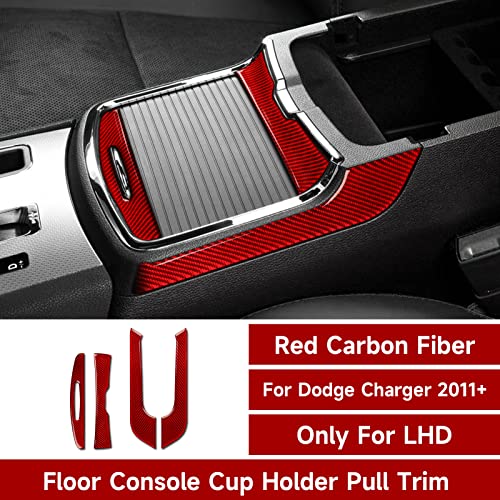 Image of Car Cup Holder Decor Cover Decals for 2011-2014 Chrysler 300 / 300C / 300S / Limited /Base Accessories Carbon Fiber Interior Stickers