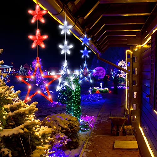 Edycon 3 Pack 4Th Of July Lights, Battery Operated Red White And Blue Lights Decorations, Indoor Window Star Lights For Fourth Of July, Patriotic Independence Labor Memorial Day Outdoor Decor #TOP2