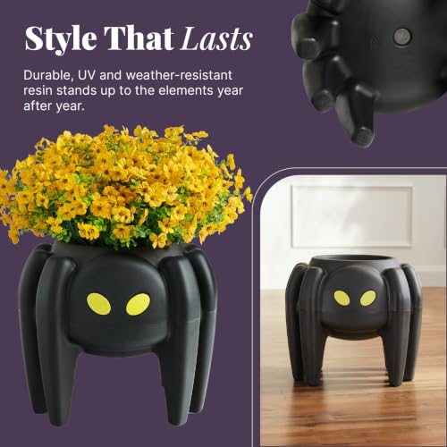 Step2 Spooky Spider Planter, Indoor/Outdoor Fall Decor, Black - image 4