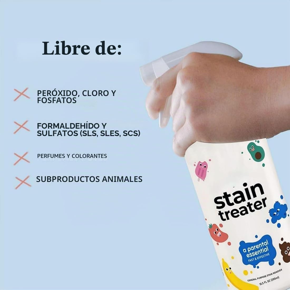 Spray para tratamiento de manchas, 300 ml para ropa, ropa de spray de manchas, tratamiento rápido portátil, antimanchas, alimentos, grasa, café, ropa, ropa interior, polvo (2 unidades)