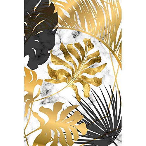 Herra 2Set Black And Gold Plant Leaf Print Wall Art Decor,Black Gold Leaf And Fruit Wall Decor Art Canvas Print Poster,Leaf Inspirational Quotes Pictures Decorative Paintings Wall Murals,No Frame (Black1),16 X 20 Inch #TOP3