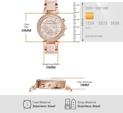Miniatura 5 de Michael Kors - Reloj Parker de acero inoxidable con detalles de diamantes
