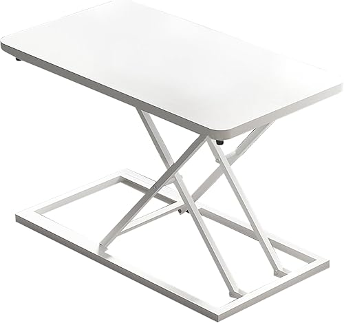 Miniatura 8 de Convertidor de escritorio de pie, mesa de computadora de pie con 7 engranajes, altura adyustiva, mesa de trabajo para computadora portátil y