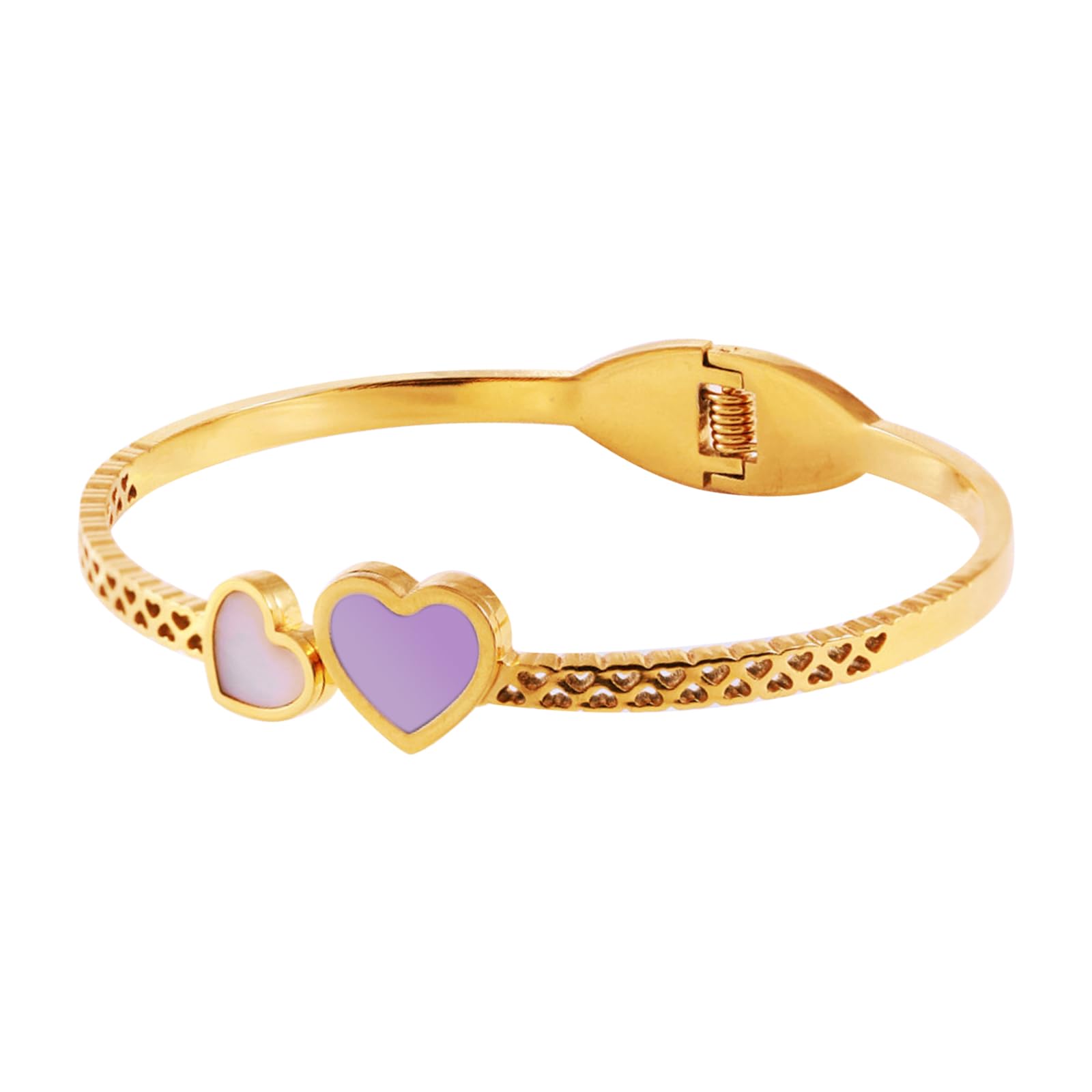 Vbvbip 18K Gold Plated 316L Stainless Steel Bracelets Bangle Collection - 12 Unique Designs + Matching Diamond-Accent Titanium Steel Chain, Gift for