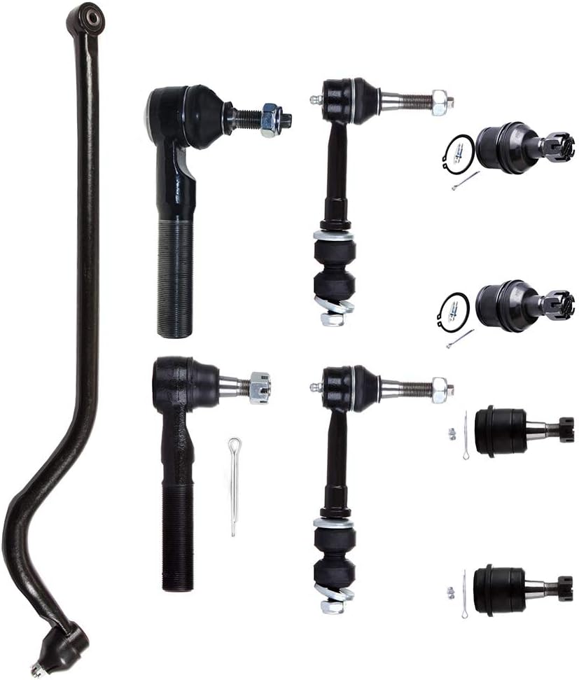 New Assembly 9-PC Inner&Outer Tie Rods Sway Bar End Link Lower And Upper Ball Joints Track Bar Replacement For Dodge Ram 2500 Ram 3500