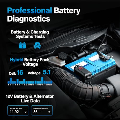 BLCKTEC 460T OBD2 Scanner Car Code Reader Engine ABS SRS Transmission Diagnostic Tool, 12 Reset Services, Oil/TPMS/EPB/BMS/SAS/DPF/Throttle Reset, ABS Bleeding, Battery Test, Auto VIN, Free Update