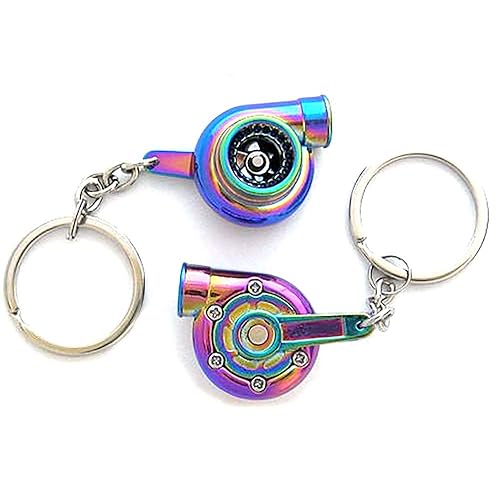 Turbo Keychain Titanium Rainbow Multi Color Chrome - Ships from