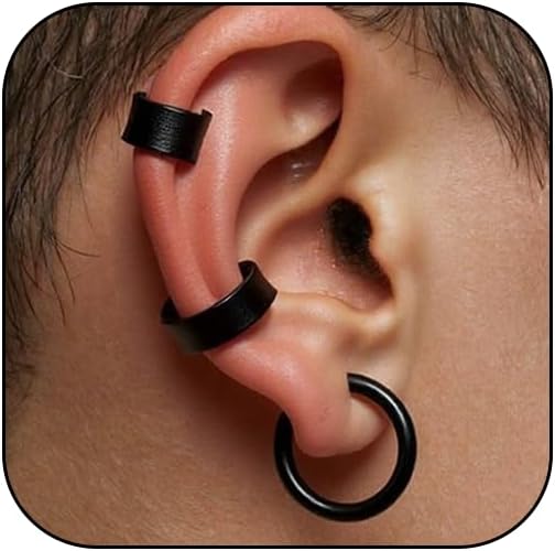 Ear Cuff for Women Men Non Piercing Clip on Stackable Hoop Ear Cuff 3Pcs Earrings Set Punk Party Jewelry