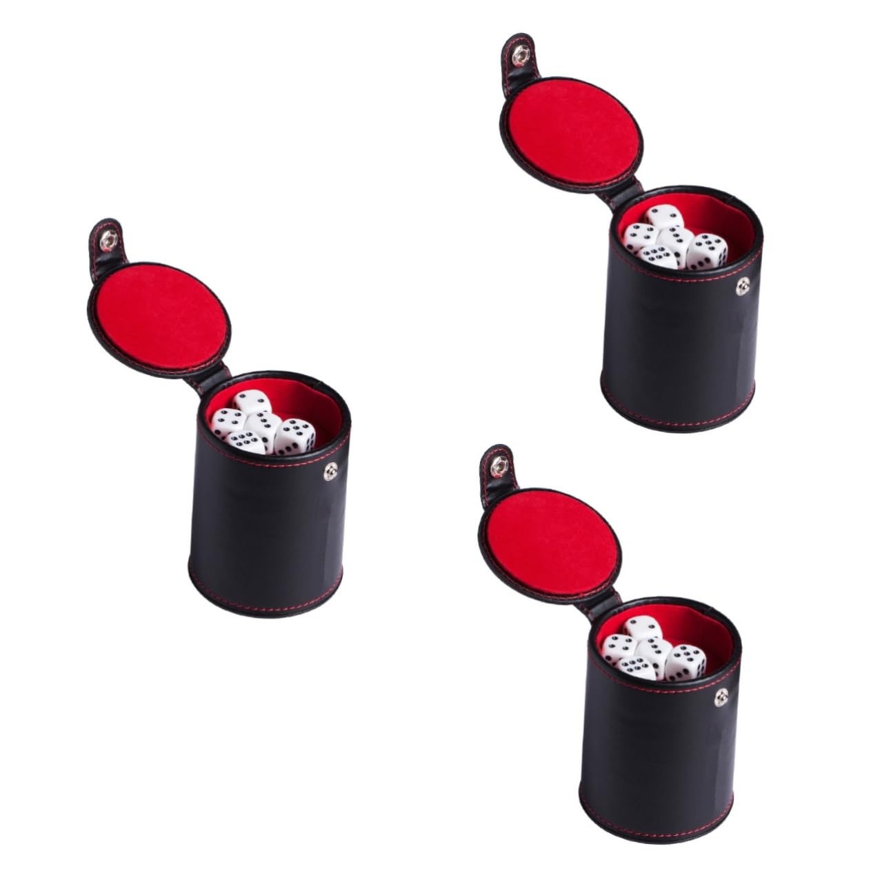 KOMBIUDA 3sätze Pu-Leder Würfelbecher Mit Stauraum Doppelwandiger Würfelbecher Für Ktv-Spiele Inklusive Würfeln Geräuschreduzierend Und Praktisch Für Würfelspiele