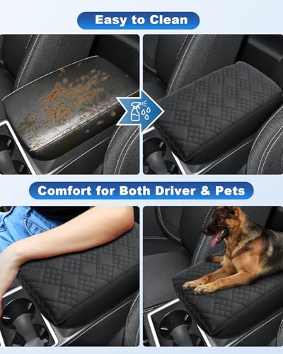 Image of CDEFG for 2025 2026 Outlander Sport Center Console Cover for 2021-2025 2026 Outlander Sport Accessories Armrest Cover Middle Console Protector Arm Rest Pad Leather