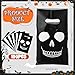GliCraft 100 Pcs Halloween Skull Goodie Bags Party Favors Plastic Candy Bags with Handles 9.84'' x 6.5'' Halloween Package with Black and White Skeleton Designs Ideal for Festive Celebrations