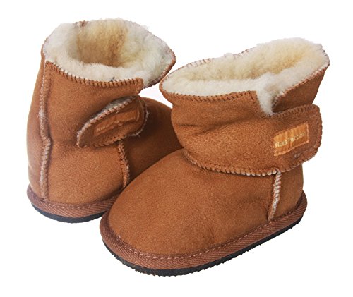 NINO Infants' Genuine Suede Shearling EVA outsole Boots Size: S - (0-8 Months) Color: Chestnut
