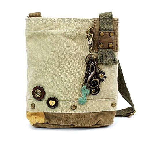 CHALA Patch Cross-Body Women Handbag, Canvas Messenger Bag Olive