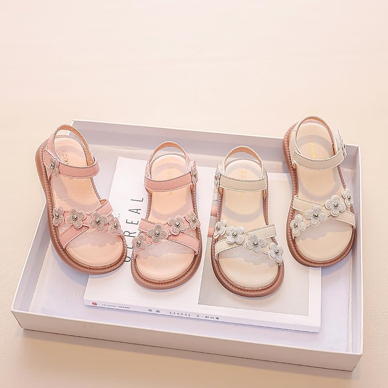 Girls Sandals Flowers Hearts Flats Cute Dress Shoes Party Wedding4