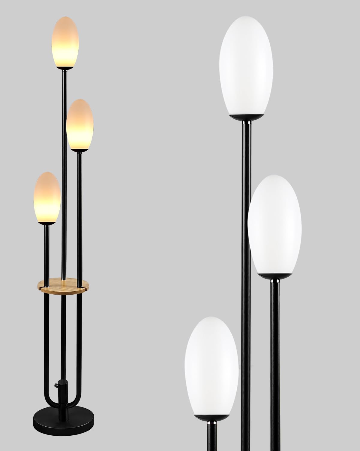 Lightdot Globe Floor Lamp with Shelf