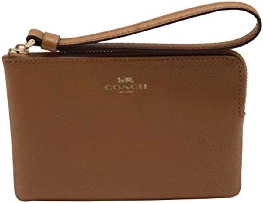 CoachCrossgrain Leather Corner Zip Wristlet