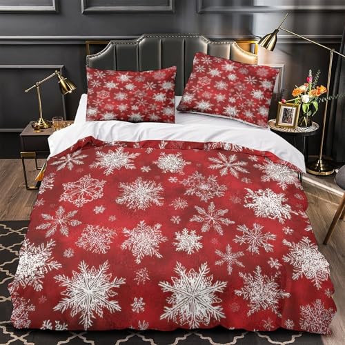 Housse de couette flocon de neige parure de lit double 200x200 - 2