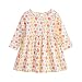 Vestidos de bebé para niñas - Ropa de bebé Niñas - Vestido de manga larga de una pieza con estampado floral de princesa vestido de otoño para niños (6 meses a 3 años), amarillo, 2-3 Años