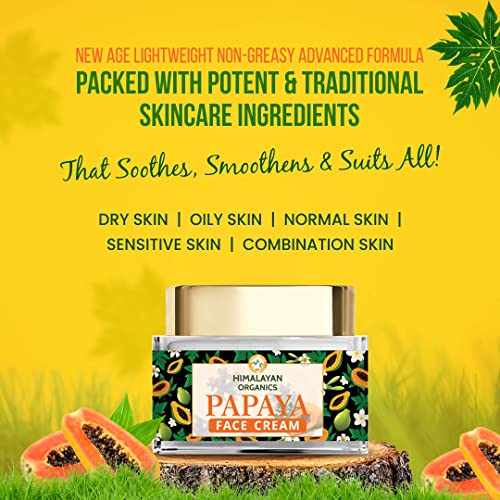 Himalayan Organics Papaya Face Cream With Vitamin E & Turmeric | Moisturizing Skin | Anti Blemish & Pigmentation Removal | Helps In Reduce Dark Circles & Visibly Clears Skin - 50Ml #TOP6