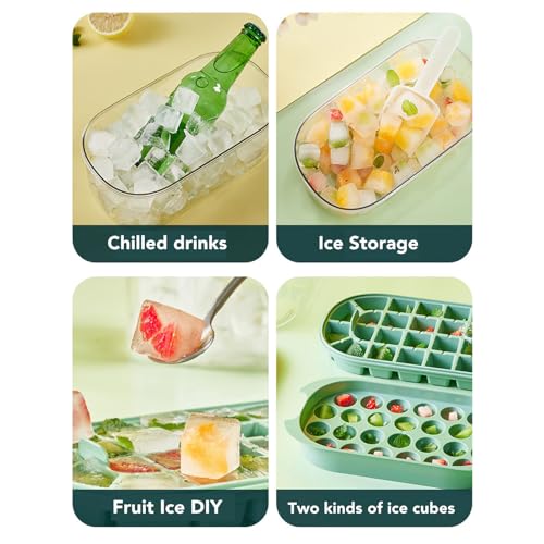 Molde para cubitos de hielo 28 cavidades base suave verde lima miniatura 6