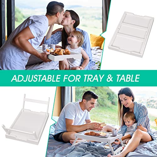 Artmeer Bed Tray Table With Folding Legs,Bamboo Breakfast In Bed For Tv Table, Laptop Computer Tray,Eating,Snack Tray (White) #TOP4