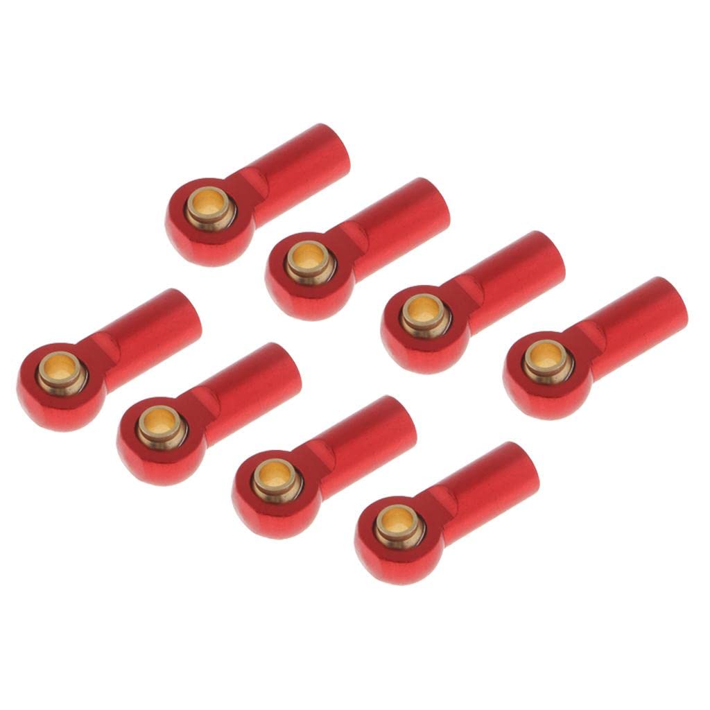 Fashion My Day® 8 Pieces M3 Aluminum Link Rod End Ball Joint for 1/10 RC Car Parts Red