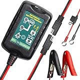 【Gemakkelijk te gebruiken en mee te nemen】: de oplader kan de batterij automatisch opladen en onderhouden en indien nodig opnieuw opstarten om de batterij volledig gereed te houden, u kunt hem gemakkelijk leren gebruiken. Tegelijkertijd is hij klein van formaat, licht van gewicht en gemakkelijk mee te nemen.