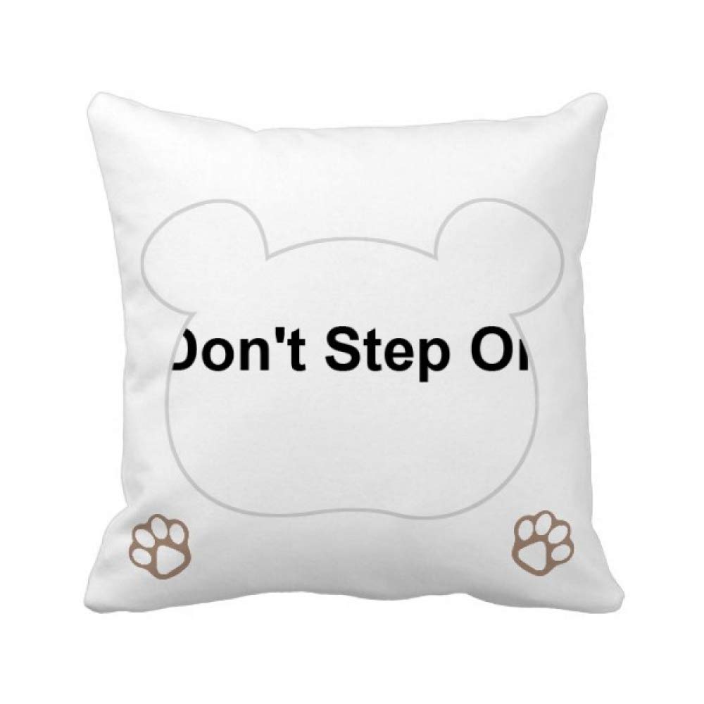 Housse de coussin motif ours noir Don't Step On carré lit déco