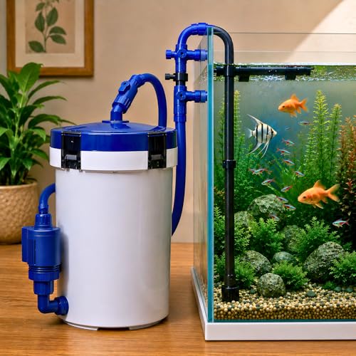 Image of VAYINATO YW-02B | 400L /H | 6W | Upto 3 Feet Fish Tanks, High Efficiency Aquarium External Canister Filter | Adjustable Flow Control | Multilayer Filtration System