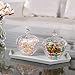 ComSaf Glass Candy Dish with Lid, 9OZ Small Candy Jars with lid for Office Desk, Covered Candy Dish for Office Desk, Decorative Cute Glass Jar, Jewelry Box for Wedding Party Buffet Decor