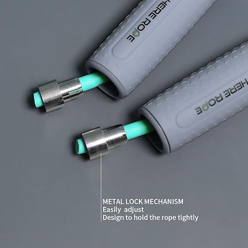 Miniatura 7 de HEREROPE - Cuerdas de saltar para fitness, cuerda de saltar ajustable para mujeres y hombres, cuerda de velocidad pesada con cuerda de salto de PVC