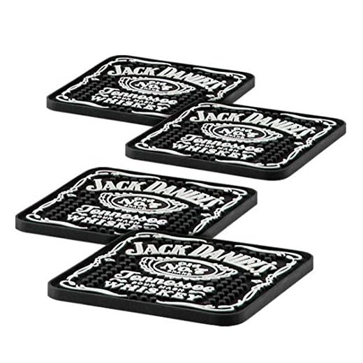 Jack Daniel's® JD-38515 - Juego de 4 posavasos de goma PVC